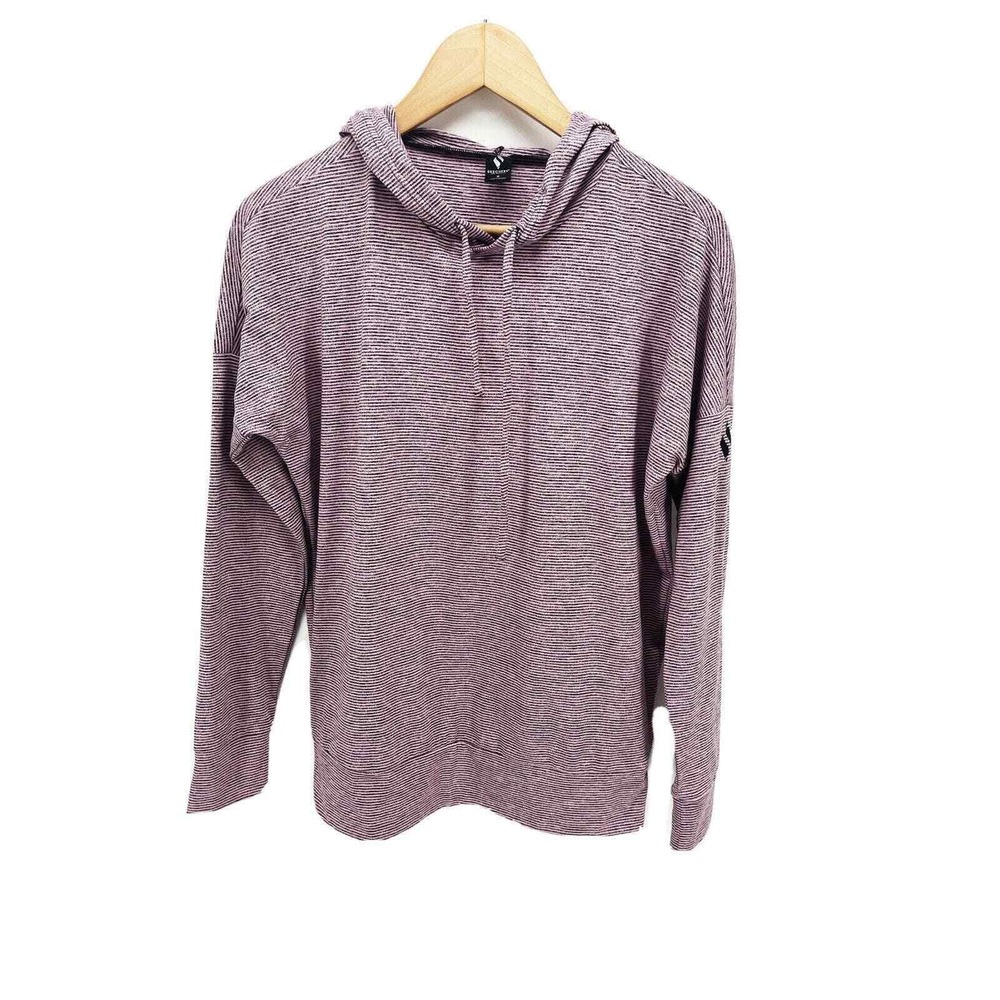 Skechers Women's Hoodie Size S Small Pink Striped Pullover Very Soft Lightweight